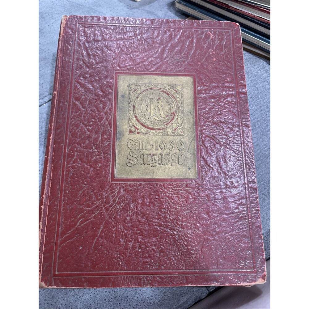1930 Kokomo, Indiana High School Yearbook - Sargasso Hardbound w/ Ex Libris Wear